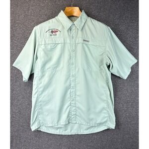 Simms Guide Series Fishing Shirt Mens M Sage Green Vented Short Sleeve Key West